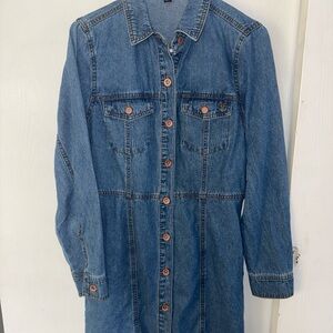 Frye Blue Denim dress knee length medium wash new with no tags